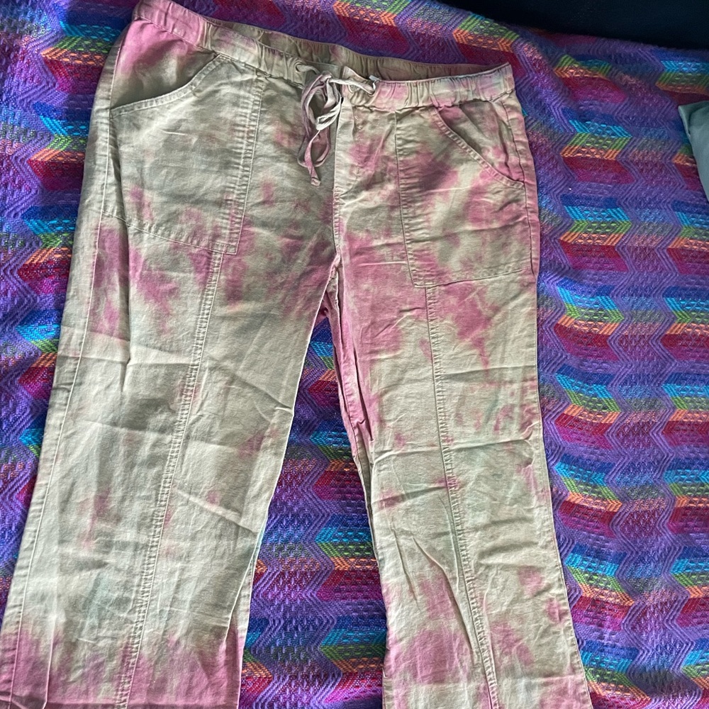 Tye dye linen pants